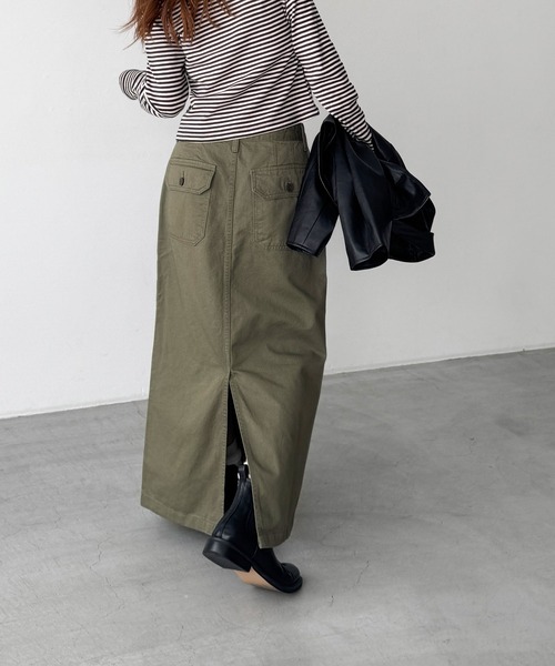 CANAL JEAN(キャナルジーン)の「HARING ベイカーロングスカート(スカート・レディース・カーキ・MEDIUM/SMALL)」の3枚目の写真