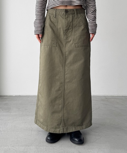 CANAL JEAN(キャナルジーン)の「HARING ベイカーロングスカート(スカート・レディース・カーキ・MEDIUM/SMALL)」の5枚目の写真