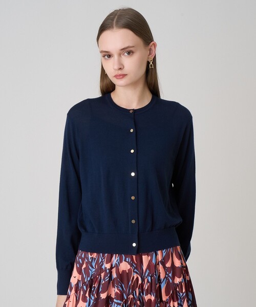 セットアップ対応商品】スーパーファインメリノクルー カーディガン