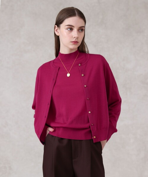 セットアップ対応商品】スーパーファインメリノクルー カーディガン