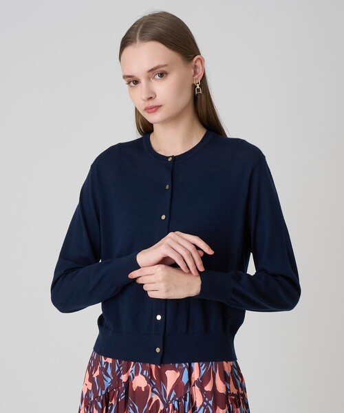 セットアップ対応商品】スーパーファインメリノクルー カーディガン