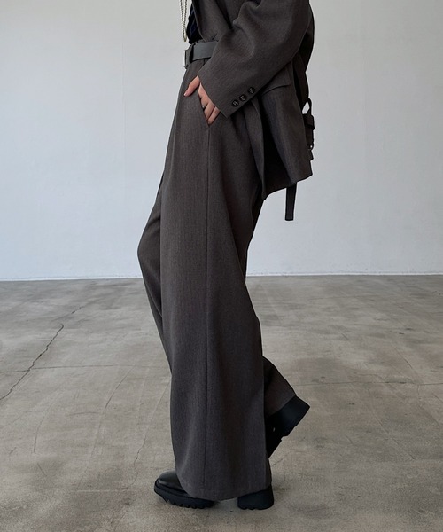 PAGEBOY（ページボーイ）の「【セットアップ対応】MIXボーンスラックス（スラックス・レディース・ブラウン/ブラック/チャコールグレー・SMALL/MEDIUM）」の2枚目の写真