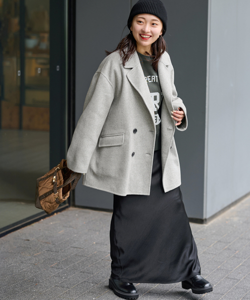 JOURNAL STANDARD relume（ジャーナルスタンダード　レリューム）の「ウールカシミヤテーラードコート（その他アウター・レディース・ライトグレー/ネイビー・38/36）」の19枚目の写真