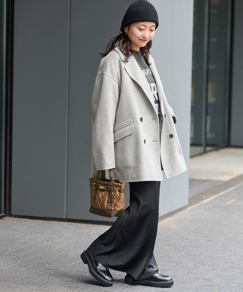 JOURNAL STANDARD relume（ジャーナルスタンダード　レリューム）の「ウールカシミヤテーラードコート（その他アウター・レディース・ライトグレー/ネイビー・38/36）」の20枚目の写真