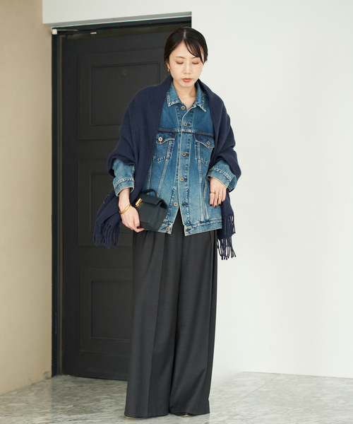 plage（プラージュ）の「LAPUAN KANKURIT / ラプアンカンクリ POCKET SHAWL UNI ショール（ストール/ショール・レディース・グレー/ダークブルー・FREE）」の9枚目の写真