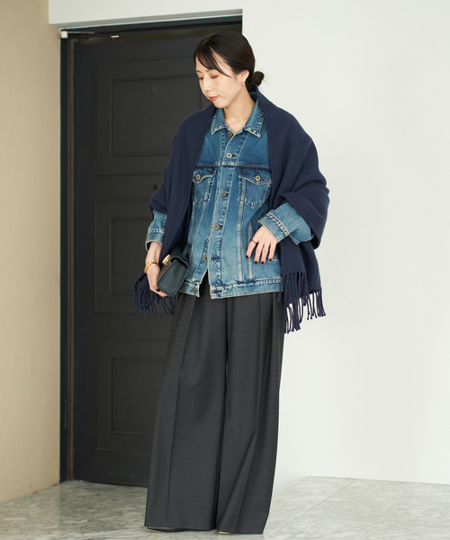 plage（プラージュ）の「LAPUAN KANKURIT / ラプアンカンクリ POCKET SHAWL UNI ショール（ストール/ショール・レディース・グレー/ダークブルー・FREE）」の10枚目の写真