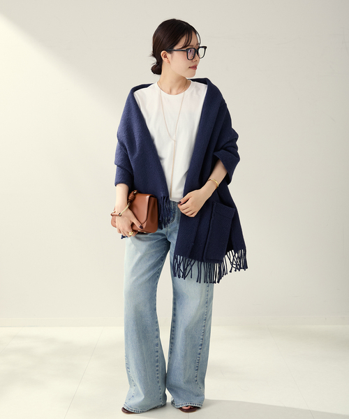 plage（プラージュ）の「LAPUAN KANKURIT / ラプアンカンクリ POCKET SHAWL UNI ショール（ストール/ショール・レディース・グレー/ダークブルー・FREE）」の18枚目の写真