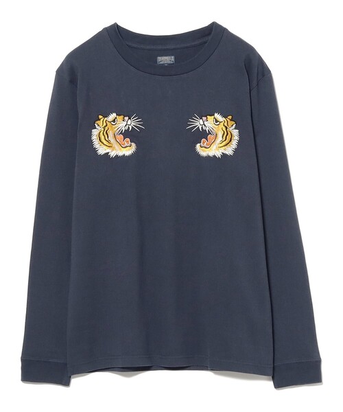BEAMS BOY（ビームスボーイ）の「テーラー東洋 / SUKA T-SHIRT EMBROIDERED “TIGER”（Tシャツ/カットソー・レディース・ネイビー・MEDIUM）」の2枚目の写真
