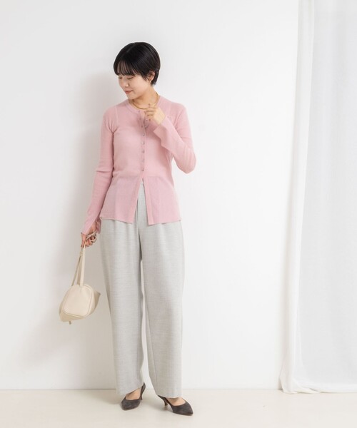 ノーリーズカーディガン ピンク NOLLEY'S 【限定セール中】 Vネック