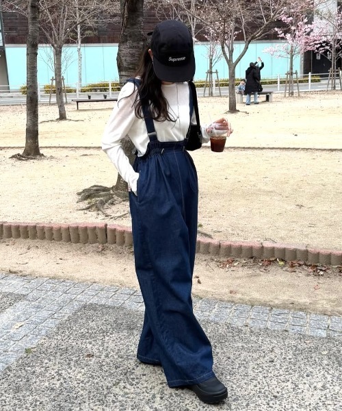 Java(ジャバ)の「【予約受付中】《JaVaジャバコラボ》セミワイドシルエットでゆったりカバー♪綿100%で快適◎ワークデニム サロペット(サロペット/オーバーオール・レディース・ブラック/ナチュラル/インディゴブルー・LARGE/SMALL/X-LARGE/MEDIUM)」の17枚目の写真