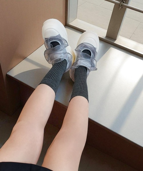 Sugar Sugar（シュガーシュガー）の「シアー デザイン スニーカー【SUGAR SUGAR シュガーシュガー】9209 軽量 スニーカー 軽い  メッシュニット（スニーカー・レディース・ブラック/グレー/アイボリー・LL/S/M/L）」の13枚目の写真