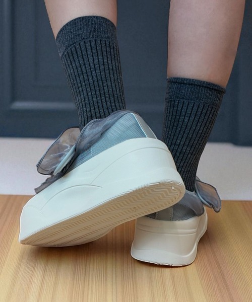 Sugar Sugar（シュガーシュガー）の「シアー デザイン スニーカー【SUGAR SUGAR シュガーシュガー】9209 軽量 スニーカー 軽い  メッシュニット（スニーカー・レディース・ブラック/グレー/アイボリー・LL/S/M/L）」の14枚目の写真