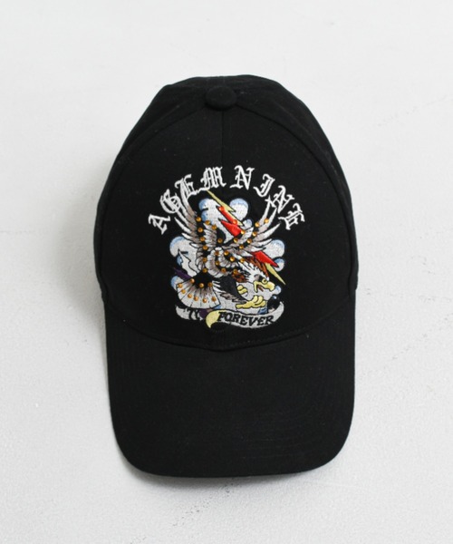 A‘gem 9（エージェムナイン）の「A'GEM/9 × .kom 『A'GEM/9/エージェムナイン』 Ed Hardy ツイルキャップ（キャップ・メンズ・ブラック・FREE）」の7枚目の写真