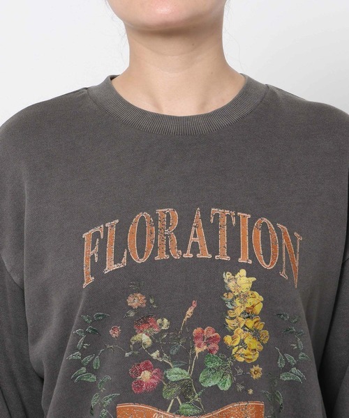 mysty woman（ミスティウーマン）の「ピグメントフラワー裏毛スウェット 581998（スウェット・レディース・チャコールグレー/アイボリー/ブラウン・FREE）」の11枚目の写真