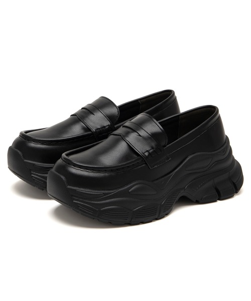 JELLY BEANS(ジェリービーンズ)の「スニーカーソールローファー(210-55384)JELLY BEANS(ジェリービーンズ)(ローファー・レディース・ブラック/ダークブラウン/ブラック系・S/L/M/LL)」の4枚目の写真