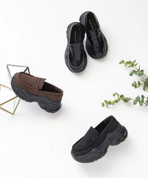 JELLY BEANS(ジェリービーンズ)の「スニーカーソールローファー(210-55384)JELLY BEANS(ジェリービーンズ)(ローファー・レディース・ブラック/ダークブラウン/ブラック系・S/L/M/LL)」の12枚目の写真