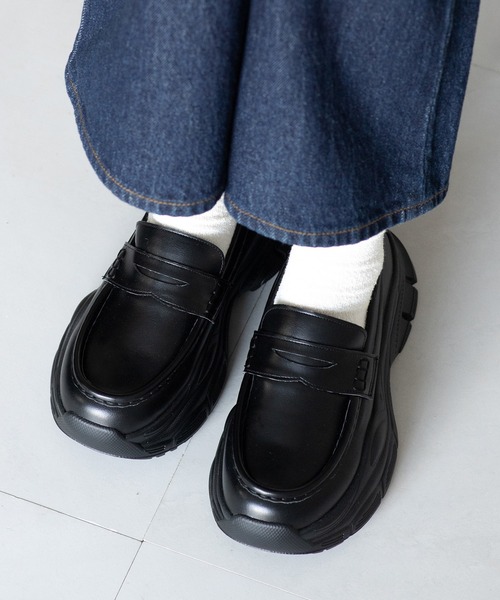 JELLY BEANS(ジェリービーンズ)の「スニーカーソールローファー(210-55384)JELLY BEANS(ジェリービーンズ)(ローファー・レディース・ブラック/ダークブラウン/ブラック系・S/L/M/LL)」の13枚目の写真