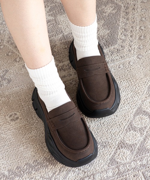 JELLY BEANS(ジェリービーンズ)の「スニーカーソールローファー(210-55384)JELLY BEANS(ジェリービーンズ)(ローファー・レディース・ブラック/ダークブラウン/ブラック系・S/L/M/LL)」の18枚目の写真