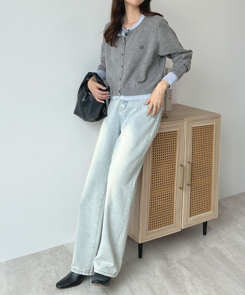 Futier land(フューティアランド)の「【新色追加】レイヤード風ロゴニットトップス(ニット/セーター・レディース・ブラウン/レッド/ネイビー/グレー/チャコールグレー/グリーン・MEDIUM/LARGE)」の11枚目の写真