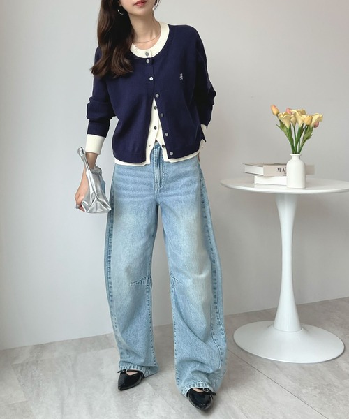 Futier land(フューティアランド)の「【新色追加】レイヤード風ロゴニットトップス(ニット/セーター・レディース・ブラウン/レッド/ネイビー/グレー/チャコールグレー/グリーン・MEDIUM/LARGE)」の18枚目の写真