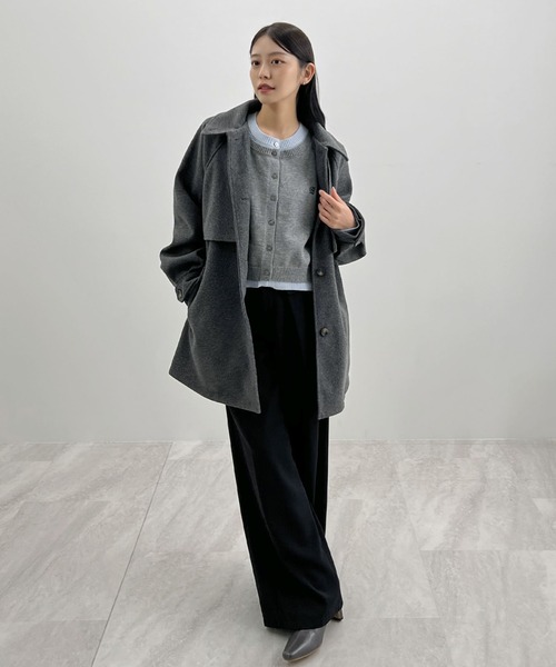 新色追加】レイヤード風ロゴカーディガン（カーディガン/ボレロ