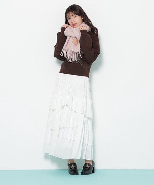 JILL by JILL STUART(ジルバイジルスチュアート)の「◇レザータグループヤーンストール/マフラー ギフト/プレゼント(マフラー・レディース・ベージュ/ホワイト/ピンク/ブルー・FREE)」の12枚目の写真