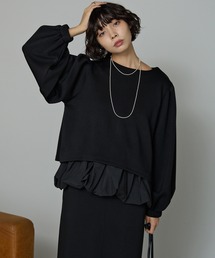 SOTT(ソット)の【2点set】裾異素材バルーンタンク&ボリューム袖プルオーバー(アンサンブル)