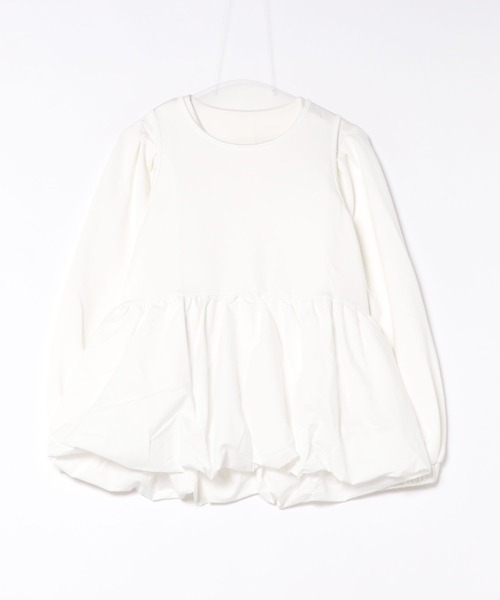 SOTT(ソット)の「【2点set】裾異素材バルーンタンク&ボリューム袖プルオーバー(アンサンブル・レディース・アイボリー/ブラック・FREE)」の3枚目の写真