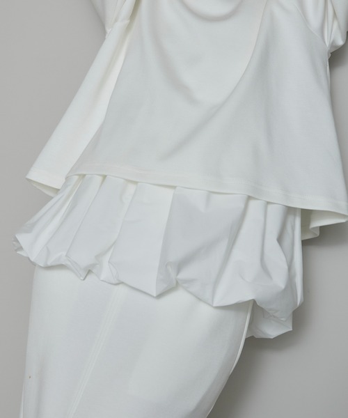 SOTT(ソット)の「【2点set】裾異素材バルーンタンク&ボリューム袖プルオーバー(アンサンブル・レディース・アイボリー/ブラック・FREE)」の6枚目の写真