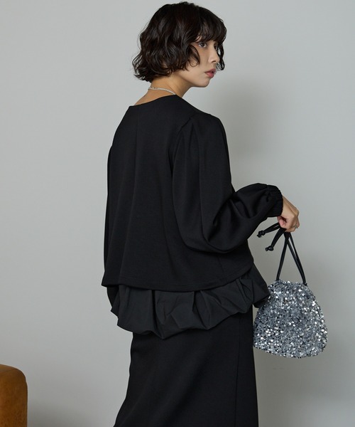 SOTT(ソット)の「【2点set】裾異素材バルーンタンク&ボリューム袖プルオーバー(アンサンブル・レディース・アイボリー/ブラック・FREE)」の17枚目の写真