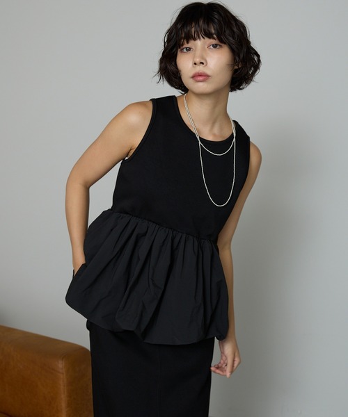 SOTT(ソット)の「【2点set】裾異素材バルーンタンク&ボリューム袖プルオーバー(アンサンブル・レディース・アイボリー/ブラック・FREE)」の19枚目の写真