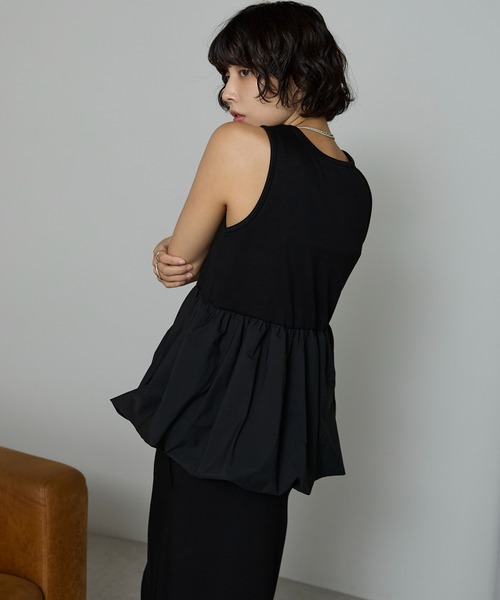 SOTT(ソット)の「【2点set】裾異素材バルーンタンク&ボリューム袖プルオーバー(アンサンブル・レディース・アイボリー/ブラック・FREE)」の22枚目の写真