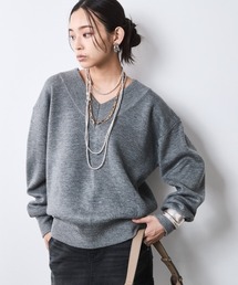 CHIC STYLE | Vネックニットプルオーバー＜大きいサイズ有＞シックスタイル(ニット/セーター)