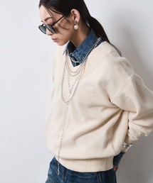 CHIC STYLE | Vネックニットプルオーバー＜大きいサイズ有＞シックスタイル(ニット/セーター)