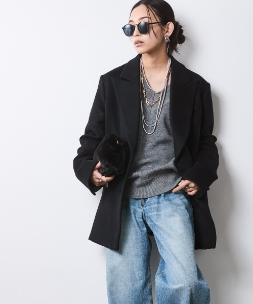 CHIC STYLE（シックスタイル）の「Vネックニットプルオーバー＜大きいサイズ有＞シックスタイル（ニット/セーター・レディース・ブラック/アイボリー/ボルドー/グレー・5L/4L/3L/LL/L/M）」の9枚目の写真