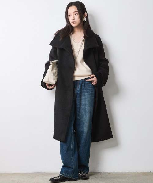 CHIC STYLE（シックスタイル）の「Vネックニットプルオーバー＜大きいサイズ有＞シックスタイル（ニット/セーター・レディース・ブラック/アイボリー/ボルドー/グレー・5L/4L/3L/LL/L/M）」の19枚目の写真