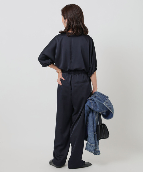 VERMEIL par iena（ヴェルメイユパーイエナ）の「《追加》サテンオールインワン（つなぎ/オールインワン・レディース・ネイビー/カーキ・36/38）」の11枚目の写真