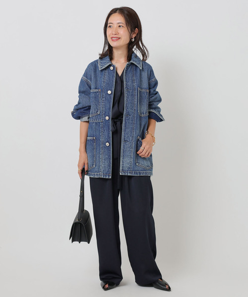 VERMEIL par iena（ヴェルメイユパーイエナ）の「《追加》サテンオールインワン（つなぎ/オールインワン・レディース・ネイビー/カーキ・36/38）」の13枚目の写真