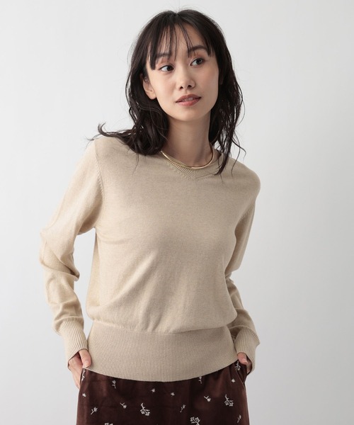 FOUND GOOD（ファウンドグッド）の「メンカシミヤVネックニット（ニット/セーター・レディース・レッド系8/ベージュ/グレー系2/ブラック・L/M）」の4枚目の写真