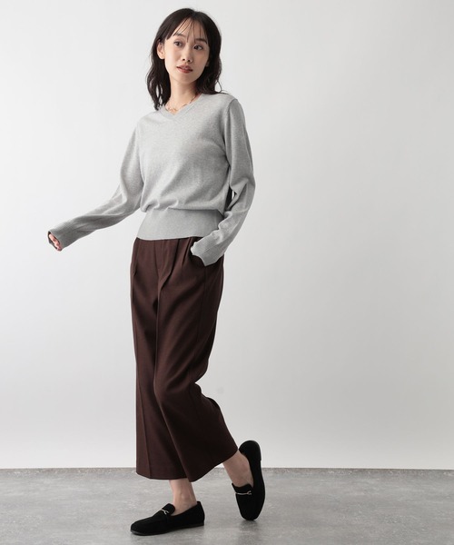 FOUND GOOD（ファウンドグッド）の「メンカシミヤVネックニット（ニット/セーター・レディース・レッド系8/ベージュ/グレー系2/ブラック・L/M）」の10枚目の写真