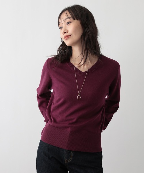 FOUND GOOD（ファウンドグッド）の「メンカシミヤVネックニット（ニット/セーター・レディース・レッド系8/ベージュ/グレー系2/ブラック・L/M）」の20枚目の写真