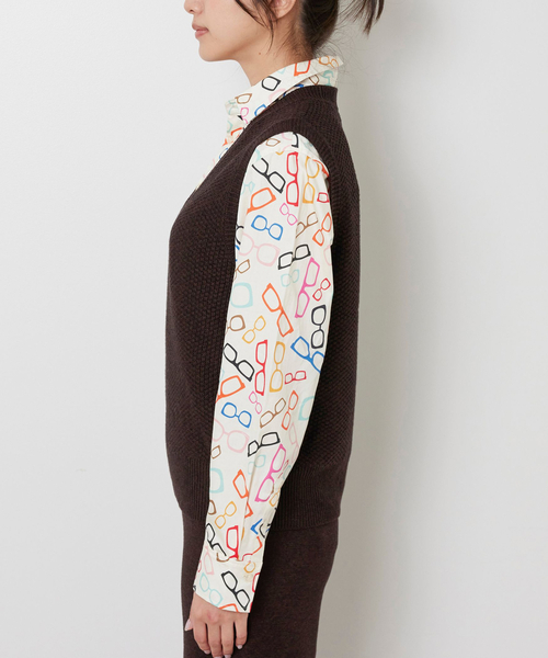 NARACAMICIE(ナラカミーチェ)の「【NARACAMICIE】【セットアップ対応】鹿の子ニットベスト(ニット/セーター・レディース・ブラウン/ブラック・M)」の7枚目の写真