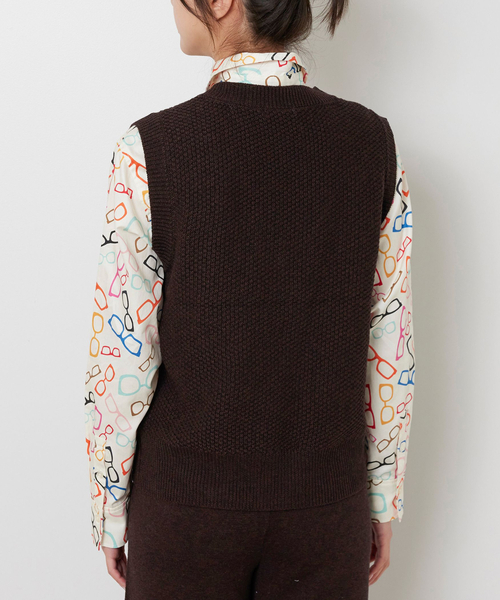 NARACAMICIE(ナラカミーチェ)の「【NARACAMICIE】【セットアップ対応】鹿の子ニットベスト(ニット/セーター・レディース・ブラウン/ブラック・M)」の8枚目の写真