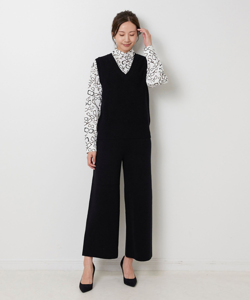 NARACAMICIE(ナラカミーチェ)の「【NARACAMICIE】【セットアップ対応】鹿の子ニットベスト(ニット/セーター・レディース・ブラウン/ブラック・M)」の14枚目の写真