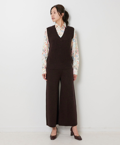 NARACAMICIE(ナラカミーチェ)の「【NARACAMICIE】【セットアップ対応】鹿の子ニットベスト(ニット/セーター・レディース・ブラウン/ブラック・M)」の15枚目の写真