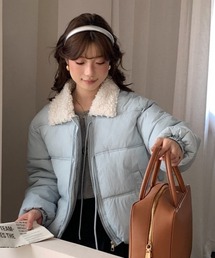 Ritzy（リッツィー）の「フロントリボンデザイン 衿ボアエコダウンジャケット（ダウンジャケット/コート）」