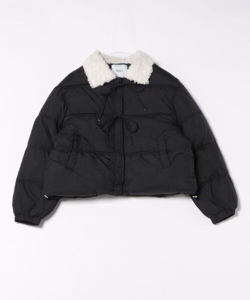 Ritzy（リッツィー）の「フロントリボンデザイン 衿ボアエコダウンジャケット（ダウンジャケット/コート・レディース・ブラック/ブルー/イエロー/アイボリー・M/L）」の7枚目の写真