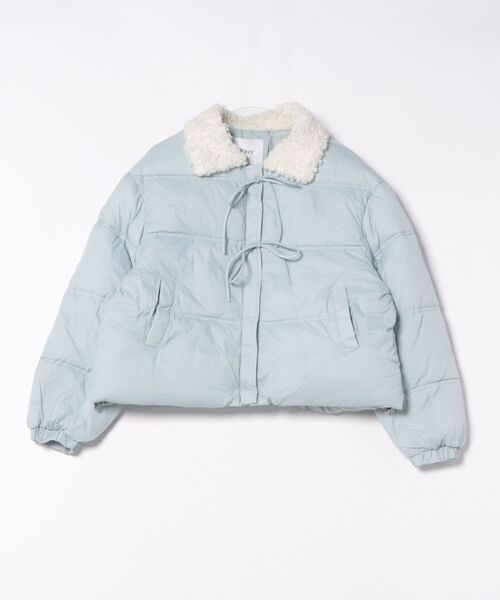 Ritzy（リッツィー）の「フロントリボンデザイン 衿ボアエコダウンジャケット（ダウンジャケット/コート・レディース・ブラック/ブルー/イエロー/アイボリー・M/L）」の6枚目の写真