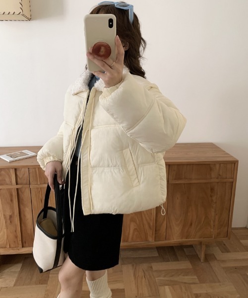 Ritzy（リッツィー）の「フロントリボンデザイン 衿ボアエコダウンジャケット（ダウンジャケット/コート・レディース・ブラック/ブルー/イエロー/アイボリー・M/L）」の20枚目の写真