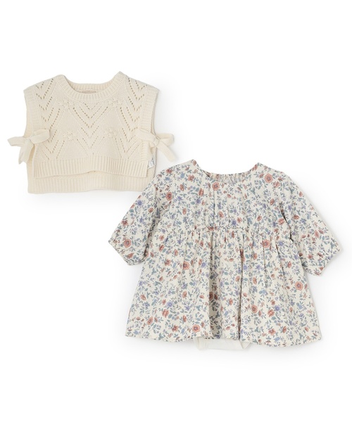 petit main（プティマイン）の「【リンク】ベストつきOPセットアップ（その他ベビーウェア・キッズ・ブラウン/モカ/アイボリー・70cm/80ｃｍ）」の7枚目の写真